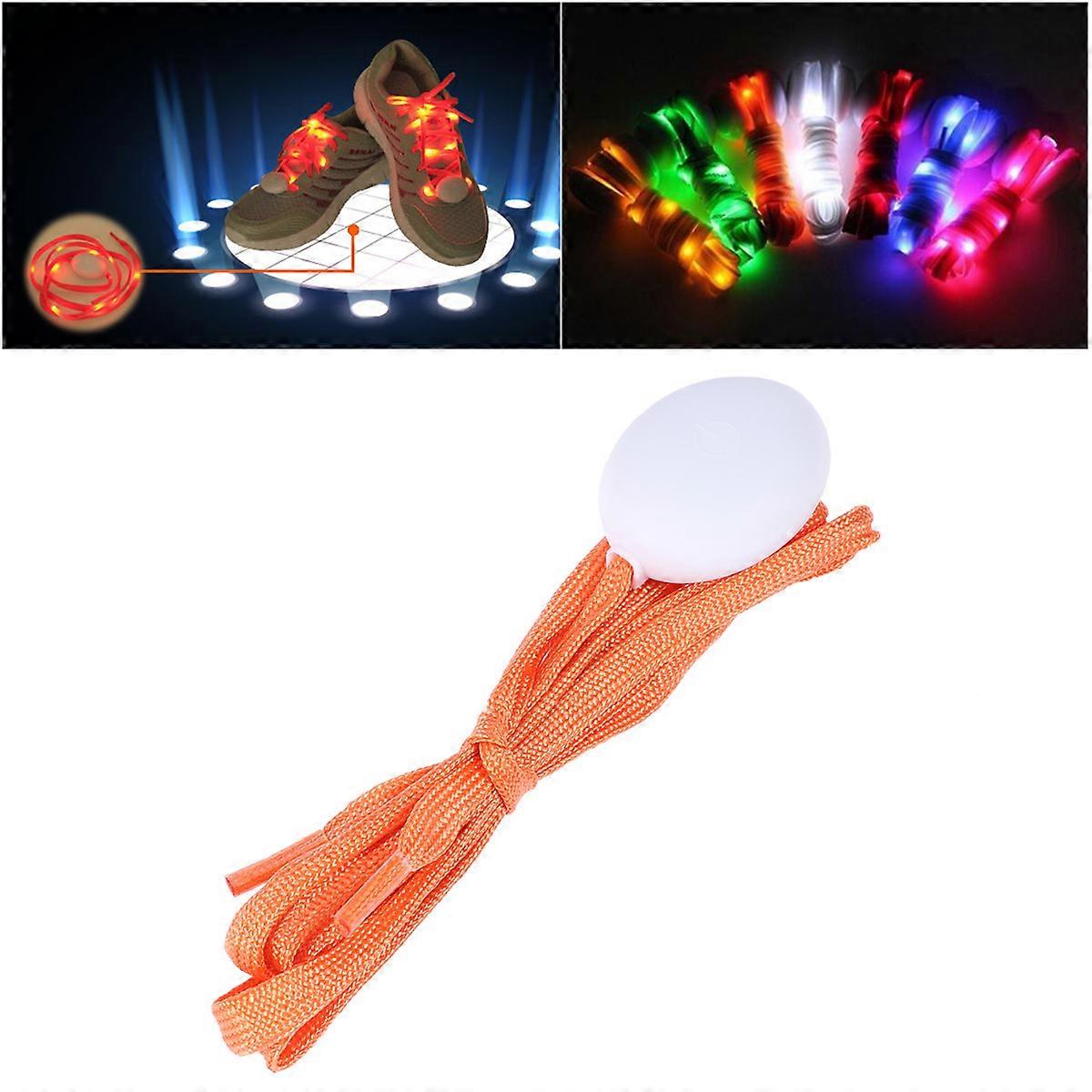 LED Shoelaces with 10 Bright LED Lights for Night Visibility Perfect for Dancing Running and Hiking Orange 1 Pair