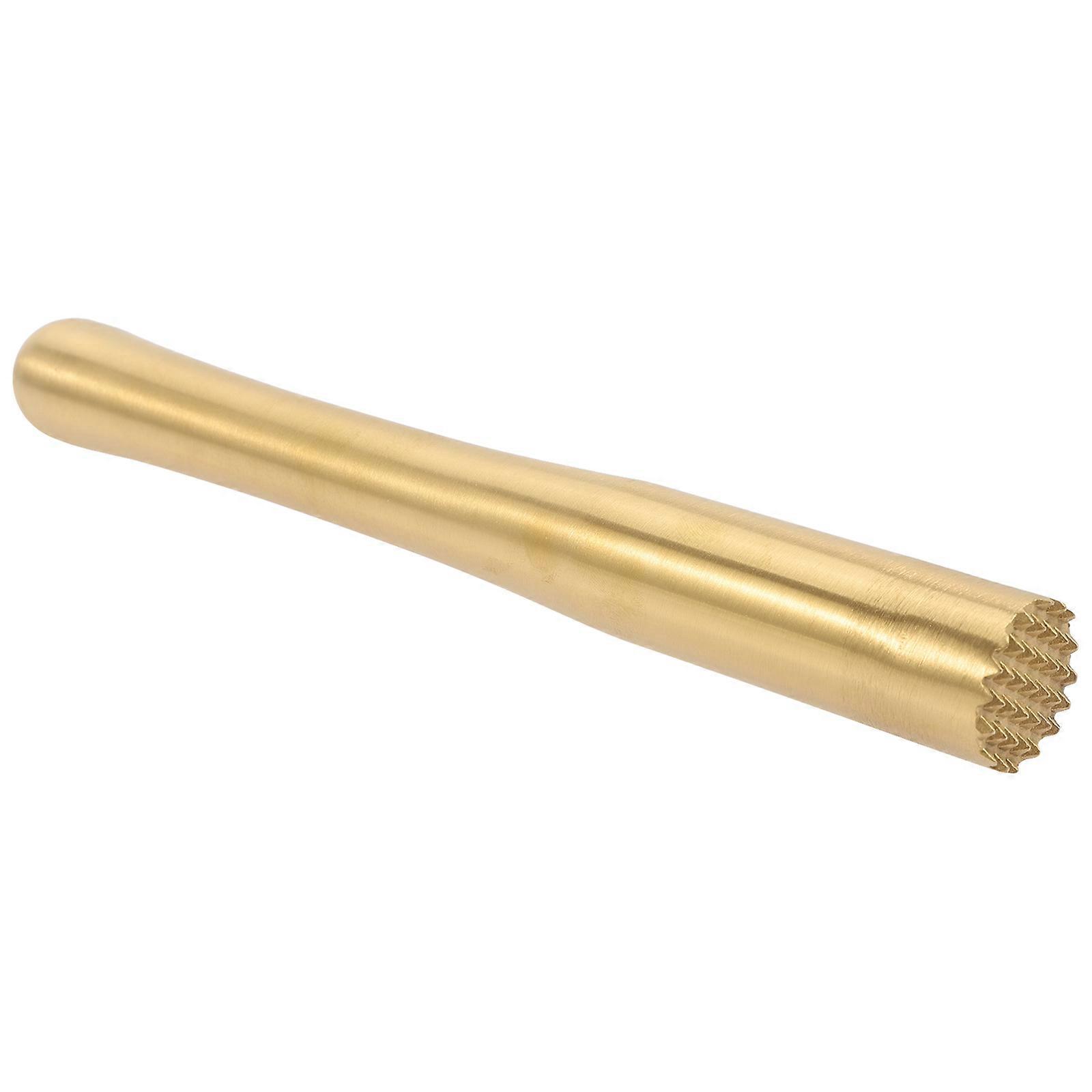 Golden Stainless Steel Ice Muddler for Home Use with Ergonomic Handle and Design 18.5 inches