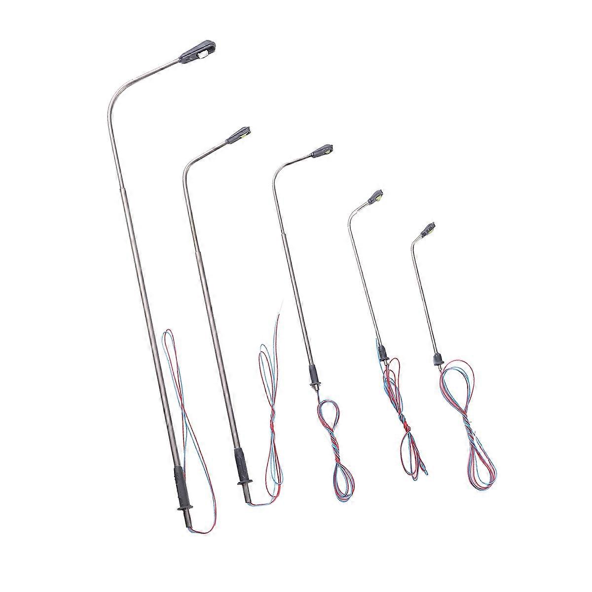 Model Lights Miniature LED Steel Lamp Street Light Shape for Railway Layout 5Set
