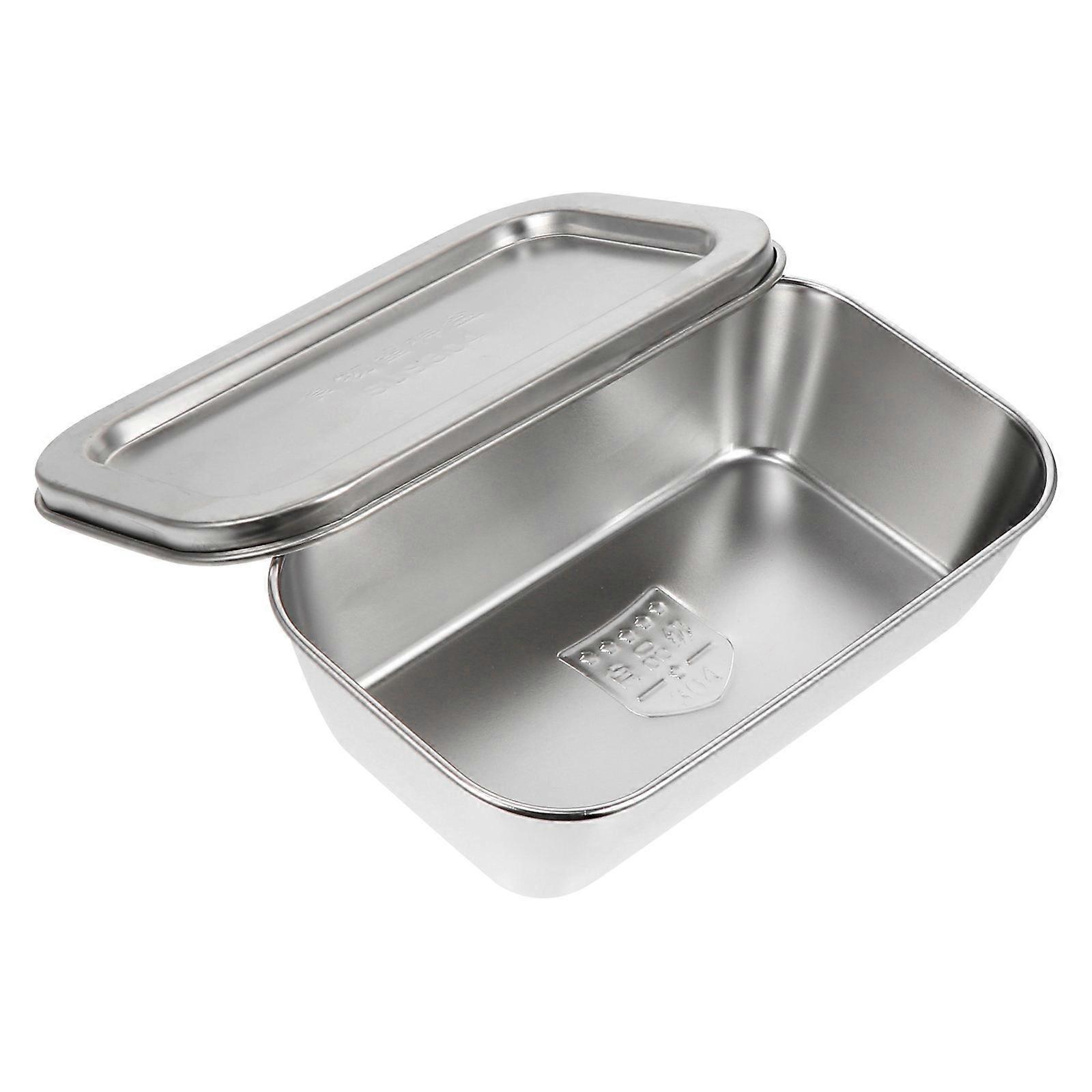 Butter Keeper Container Butter Box Home Restaurant Use Silver Rectangular Shape 1Pack
