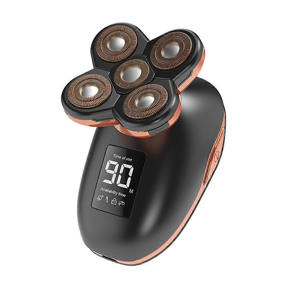 Mens Shavers For Face Rechargeable Five-Headed Black Usb Charging 3.9×3×2in Water Washable 1Pc