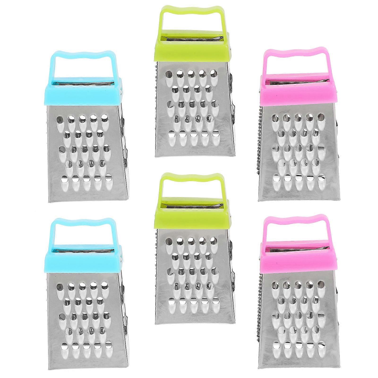 Mini Food Shredder Cheese Box Kitchen Tool Blue 6Pcs Shred Slice Mash Grate