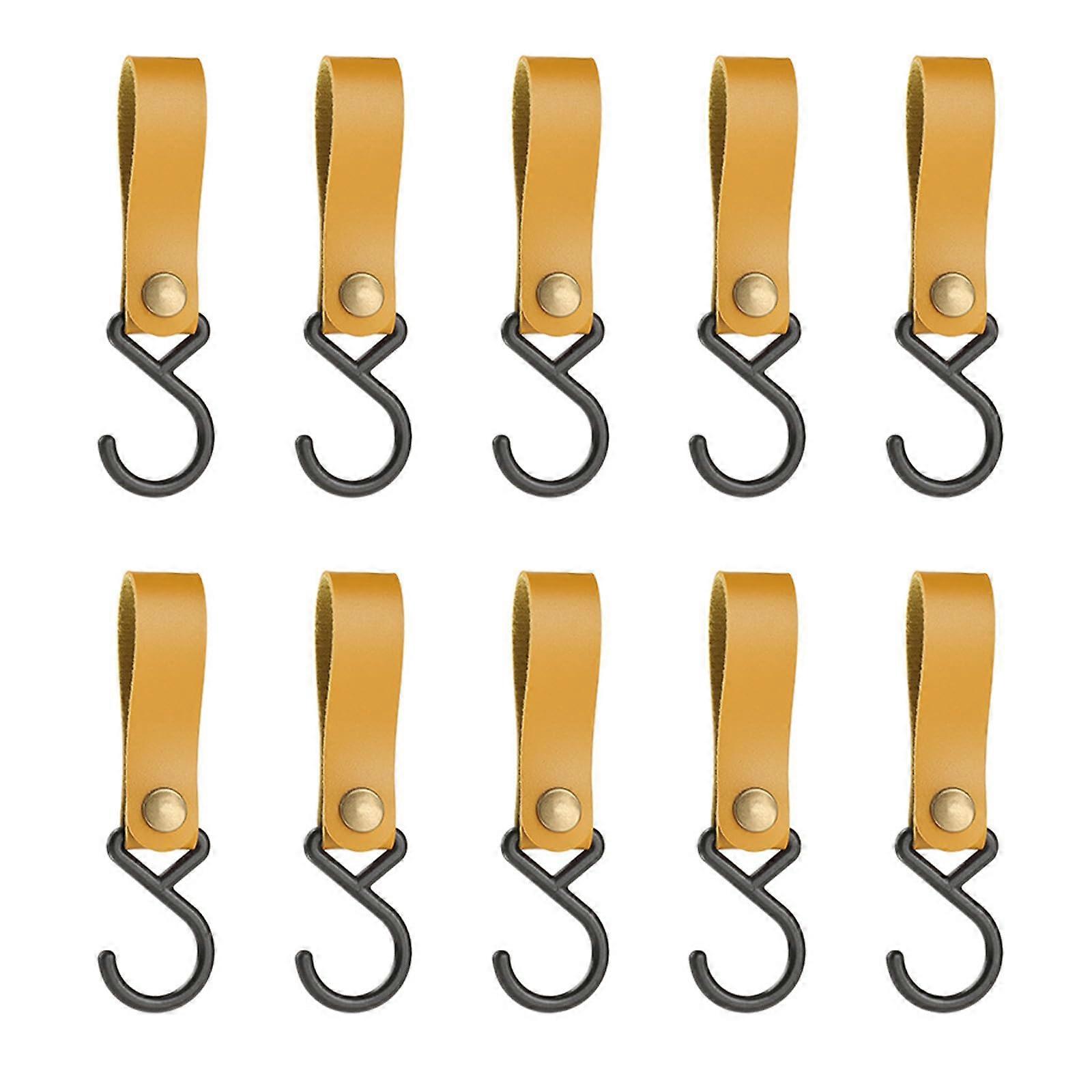 10pcs Leather Strap Hooks for Camping Efficient SpaceSaving Bathroom Towel Hanger Kitchen Utensil Organizers