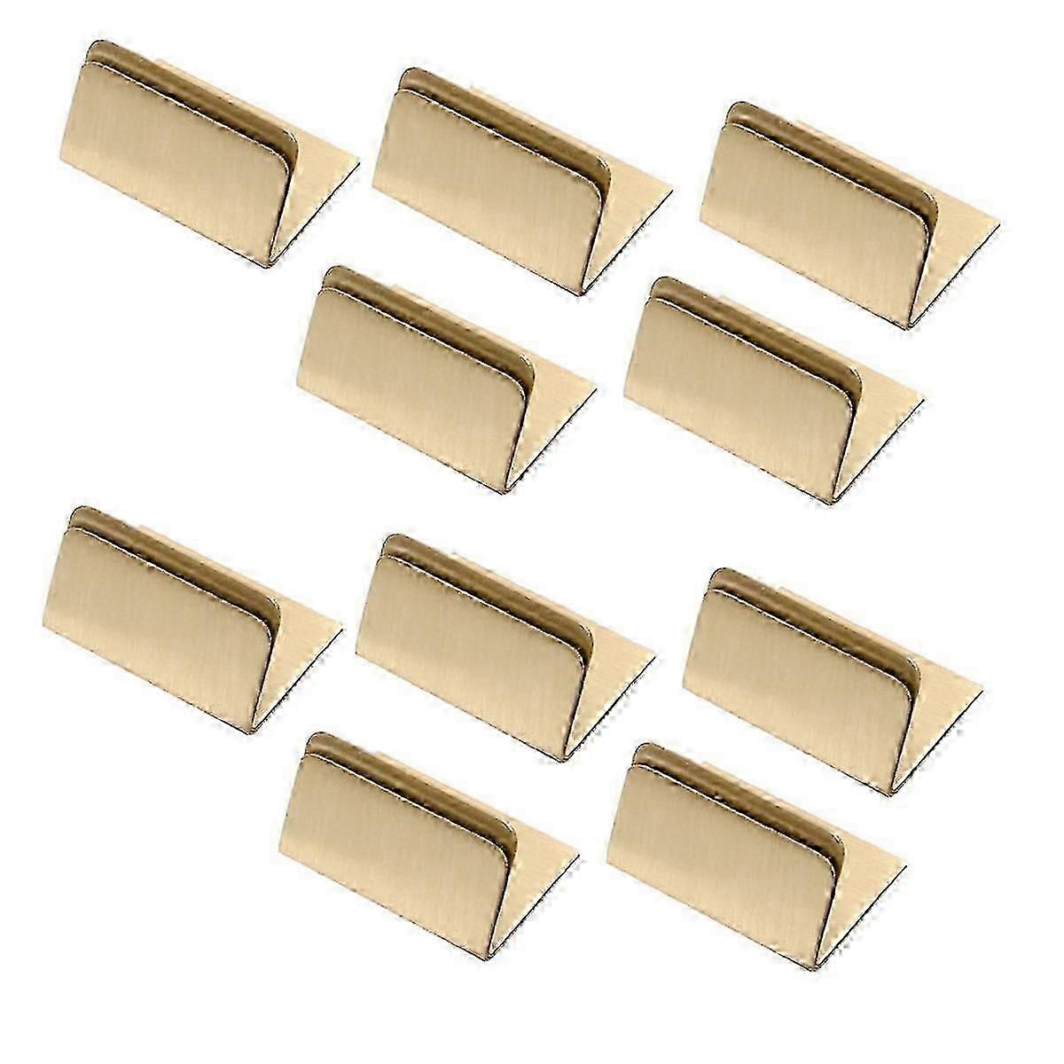 Antique Brass Table Card Holders Set of 10 Wide Size Memo Price Tag Stands