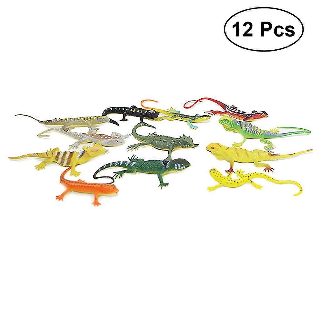 Artificial Reptile Lizard Models For Carnivals Assorted Color 15 x 2 x 1 Cm Practical Jokes 12Pcs