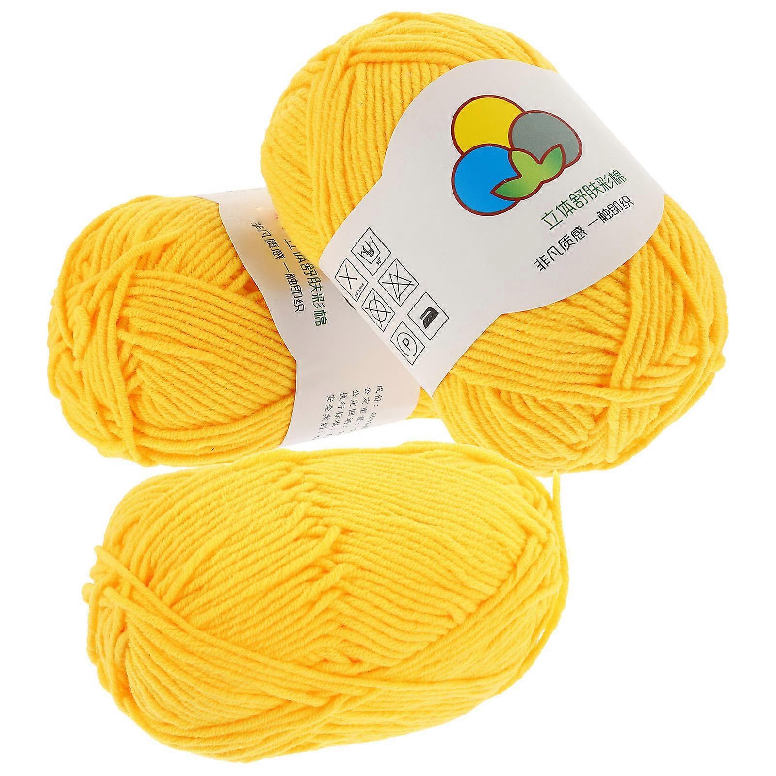 3 Rolls of Crochet Cotton Yarn Decorative Yarn for Knitting and DIY Projects