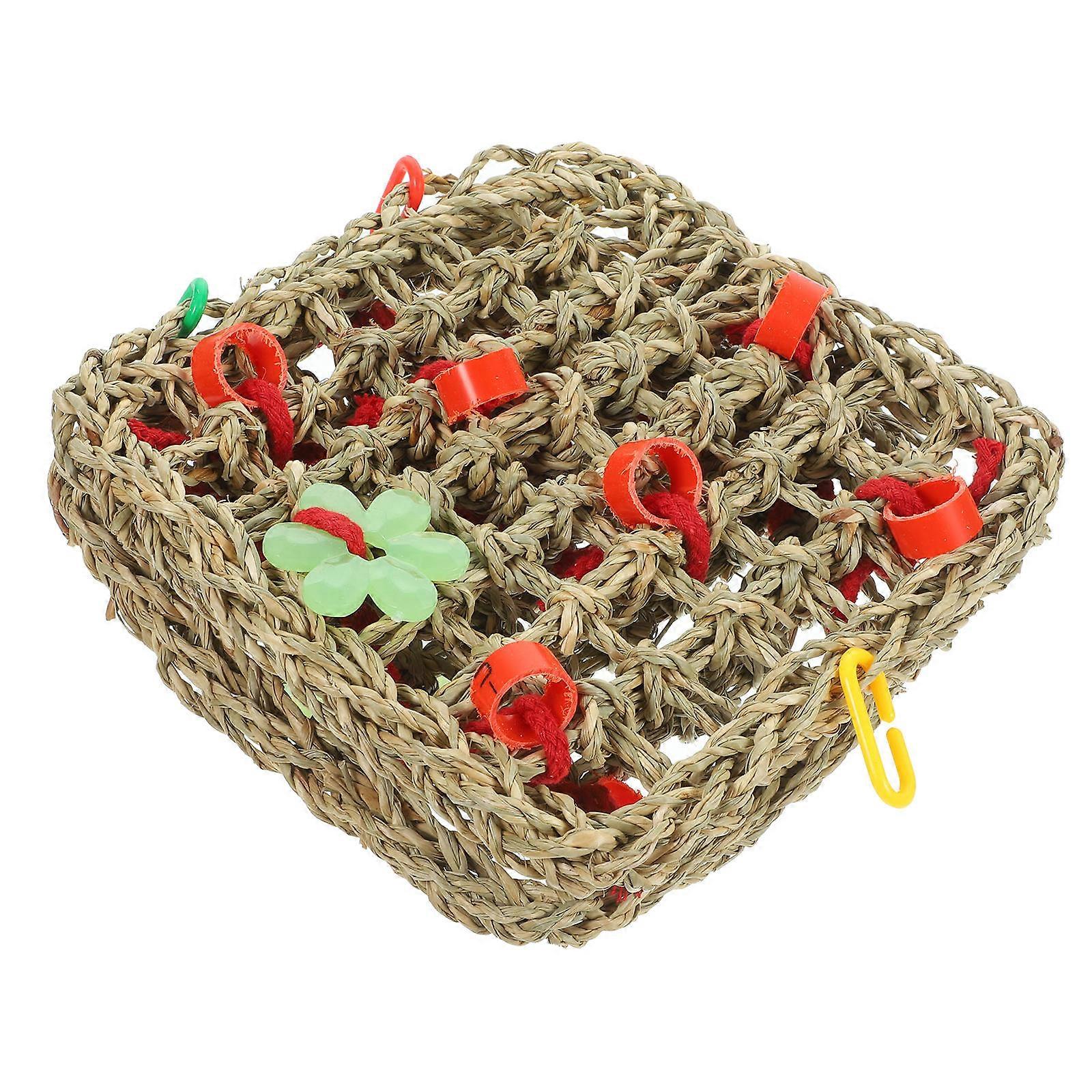 Rabbit Play Toys Pet Hanging Swing Net Climbing Chewing Toy Rattan Indoor Play 1Pack