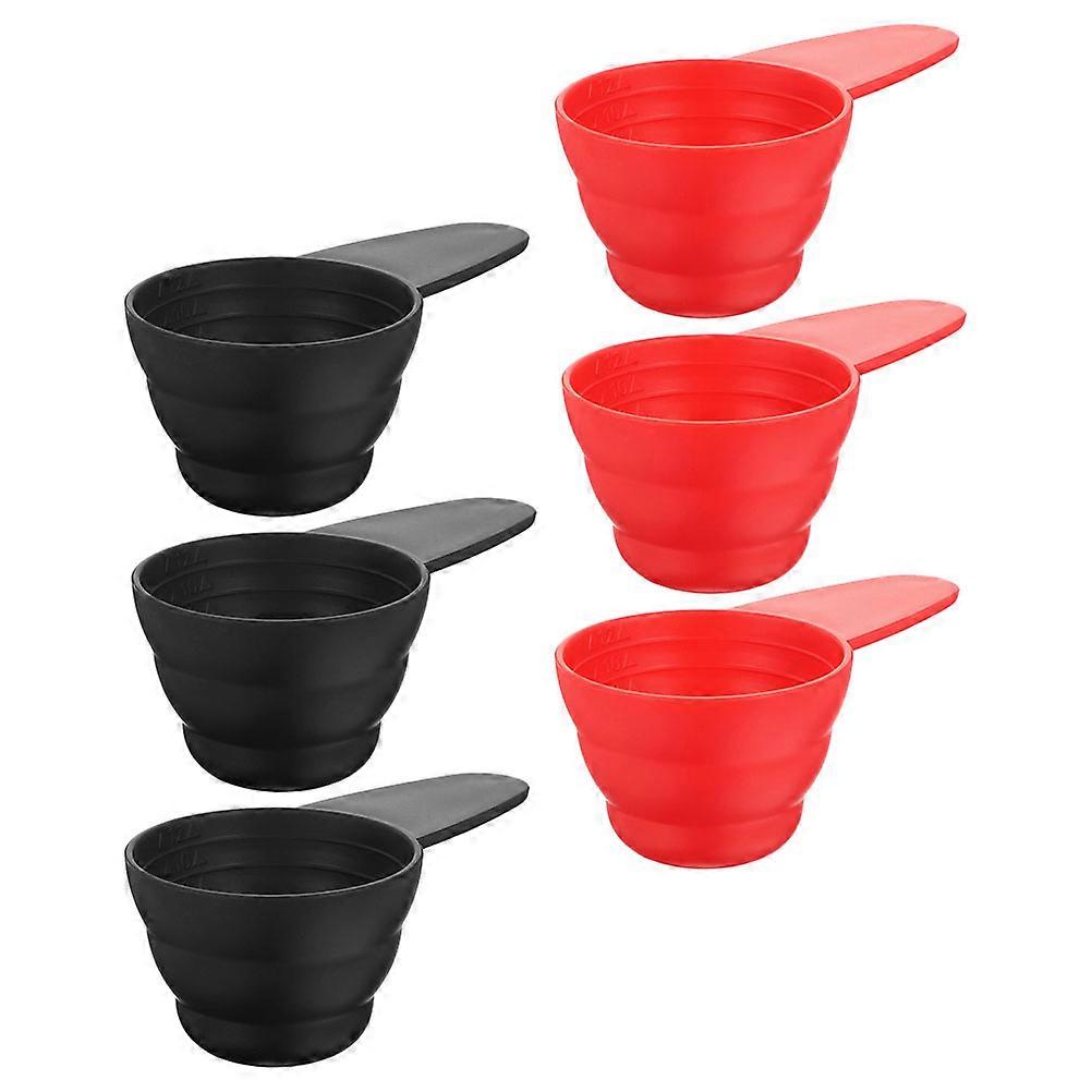 6pcs Plastic Measuring Spoons with Clear Scales for Coffee, Bean, Milk Powder, and Baking – Essential Kitchen Tools for Espresso and Cooking