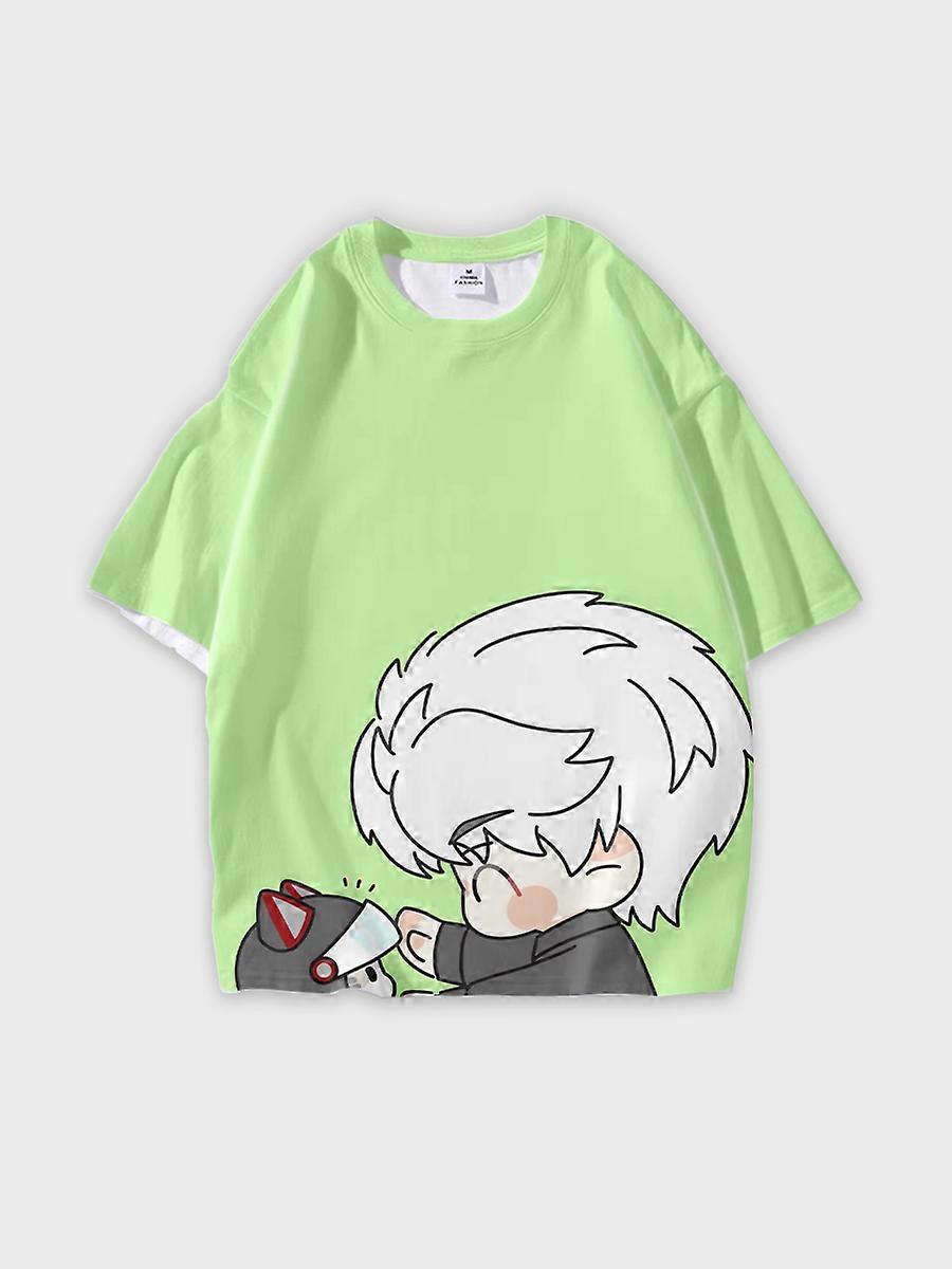 T-shirt round neck Role Pattern loose short sleeve B646