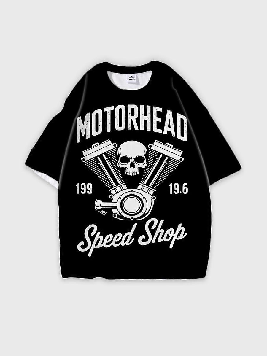 T-shirt round neck Pattern loose short sleeve E215