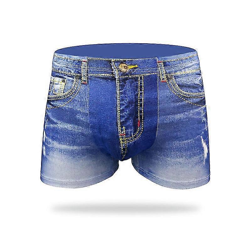 Badbyxor herr Denim Print Badshorts Quick Dry Herr Baddräkt