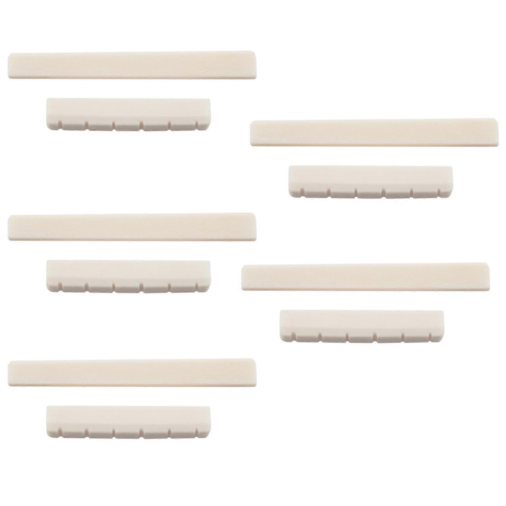 5X Classical Guitar Bone Slotted Saddle Nut Set