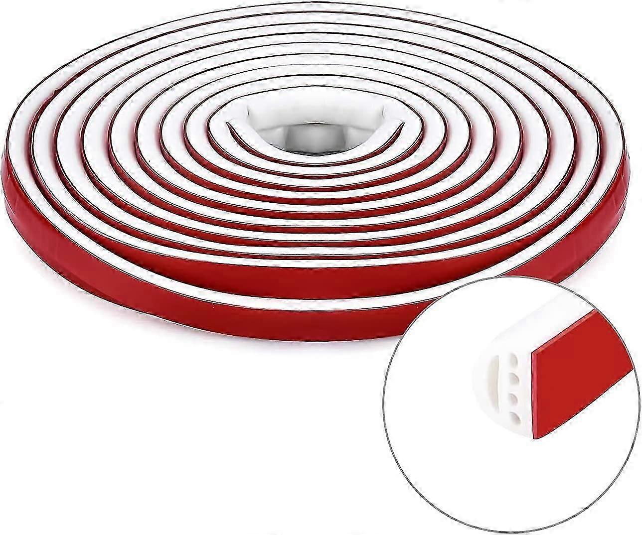 Silicone Rubber Weather Strip, Multi-Hole Design Seal Strip for Doors and Windows, Professional Self Adhesive Anti Collision Soundproof Waterproof Dus