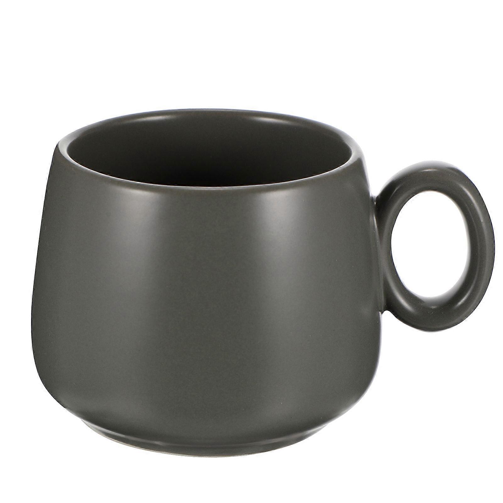 Aesthetic Ceramic Cup Simple Round Shape For Daily Drinking And Coffee Use With Heat Insulation 1Set