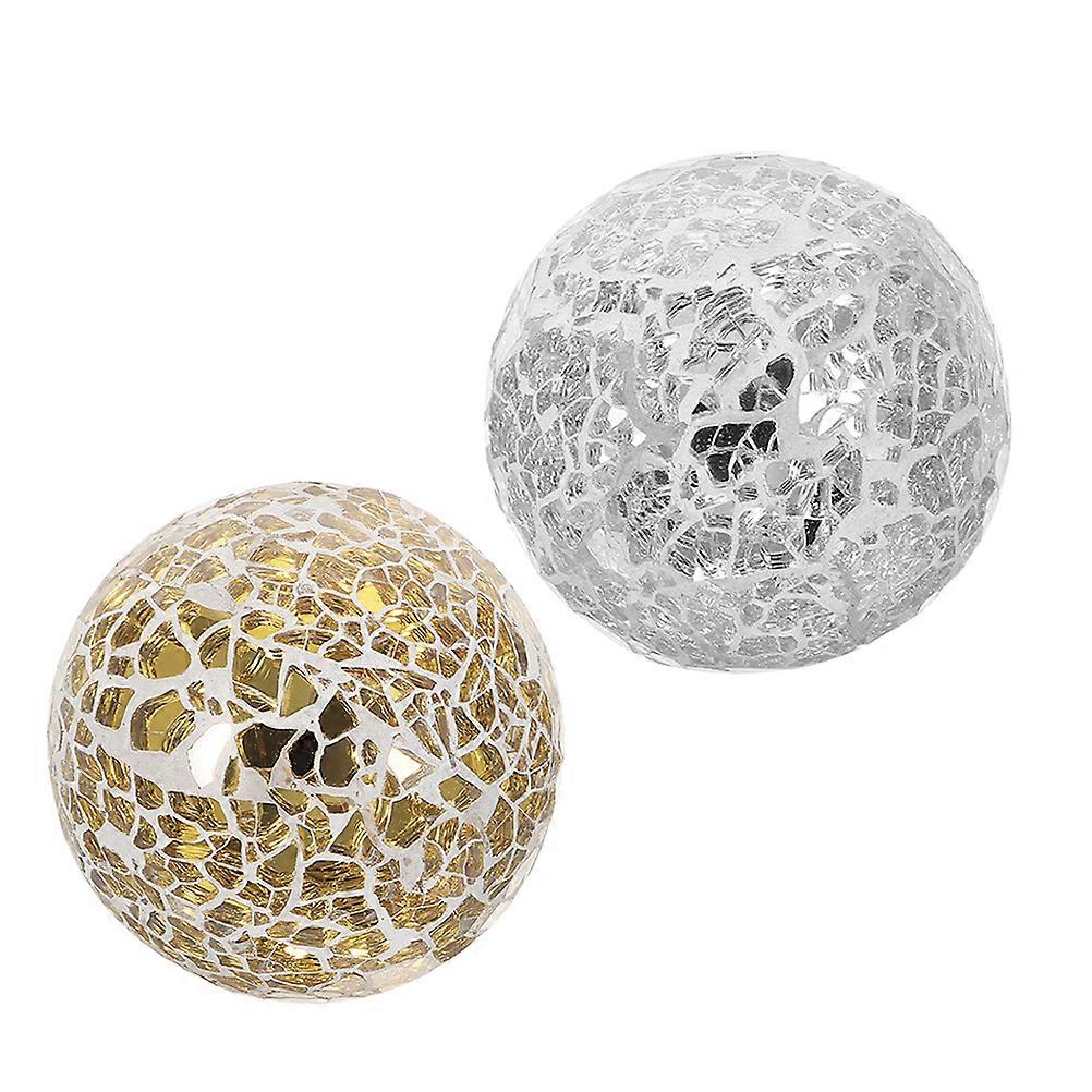 Assorted Mosaic Sphere Balls for Home Decoration and Wedding Centerpiece 2Pcs 8cm