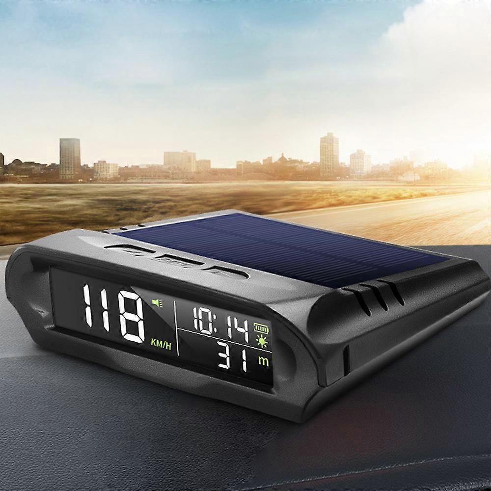 HUD Wireless Head-Up Display GPS Speedometer Solar Car Time Altitude Temperature Speed Alarm X98 Display (English Version) [Built-in Lithium Battery]