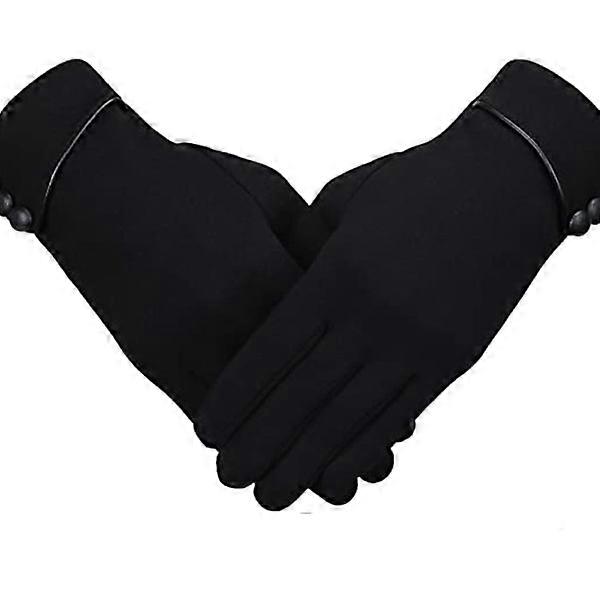 Women's touch screen gloves, thick warm soft wool lined