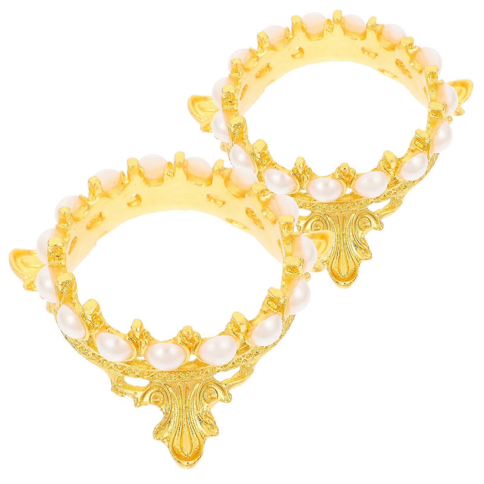 2Pcs Crystal Ball Base Creative Crown Shape Stand for Crystal Balls