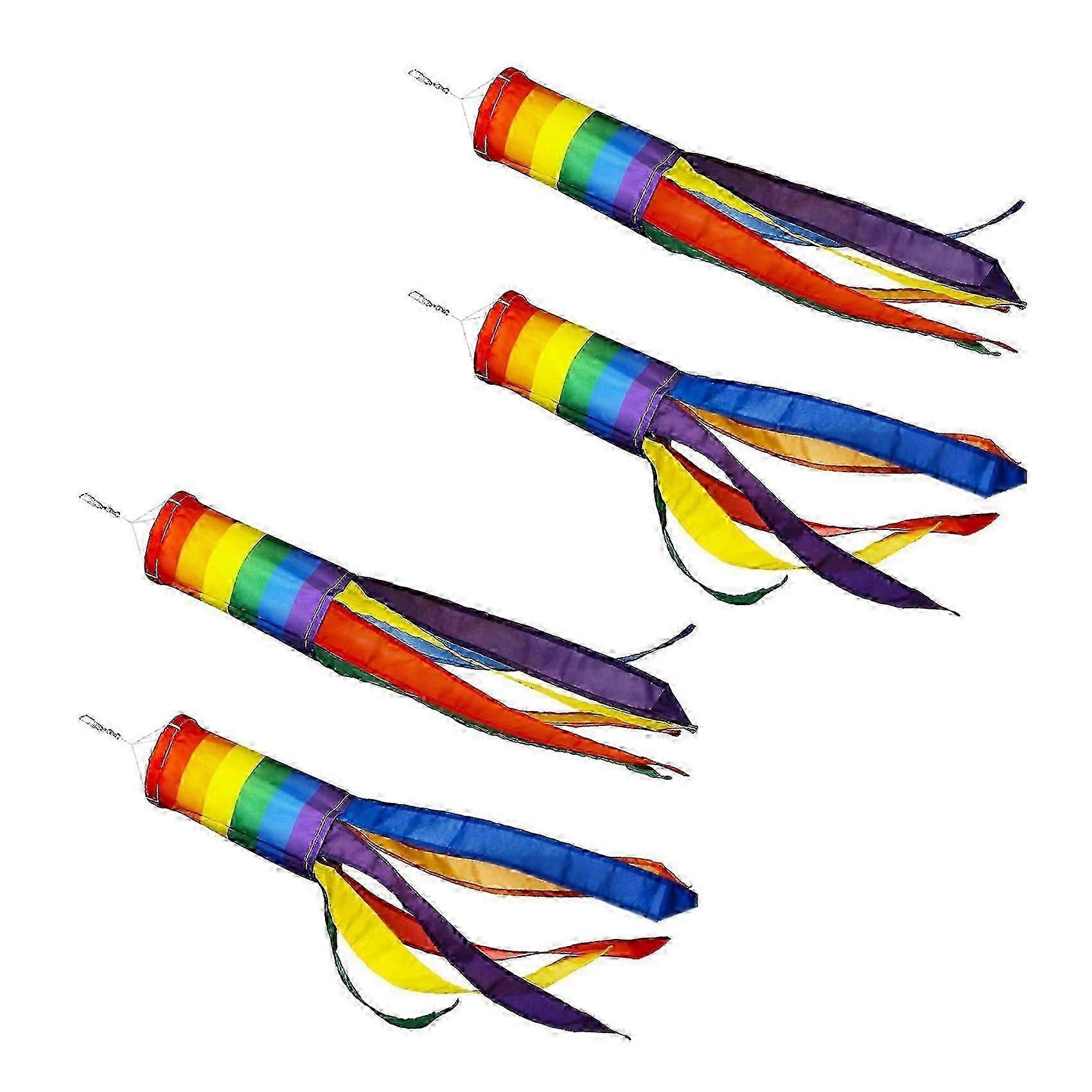 4 قطع Windsock الملونة معلقة الديكور Windsock للتعليق في الهواء الطلق Yvan