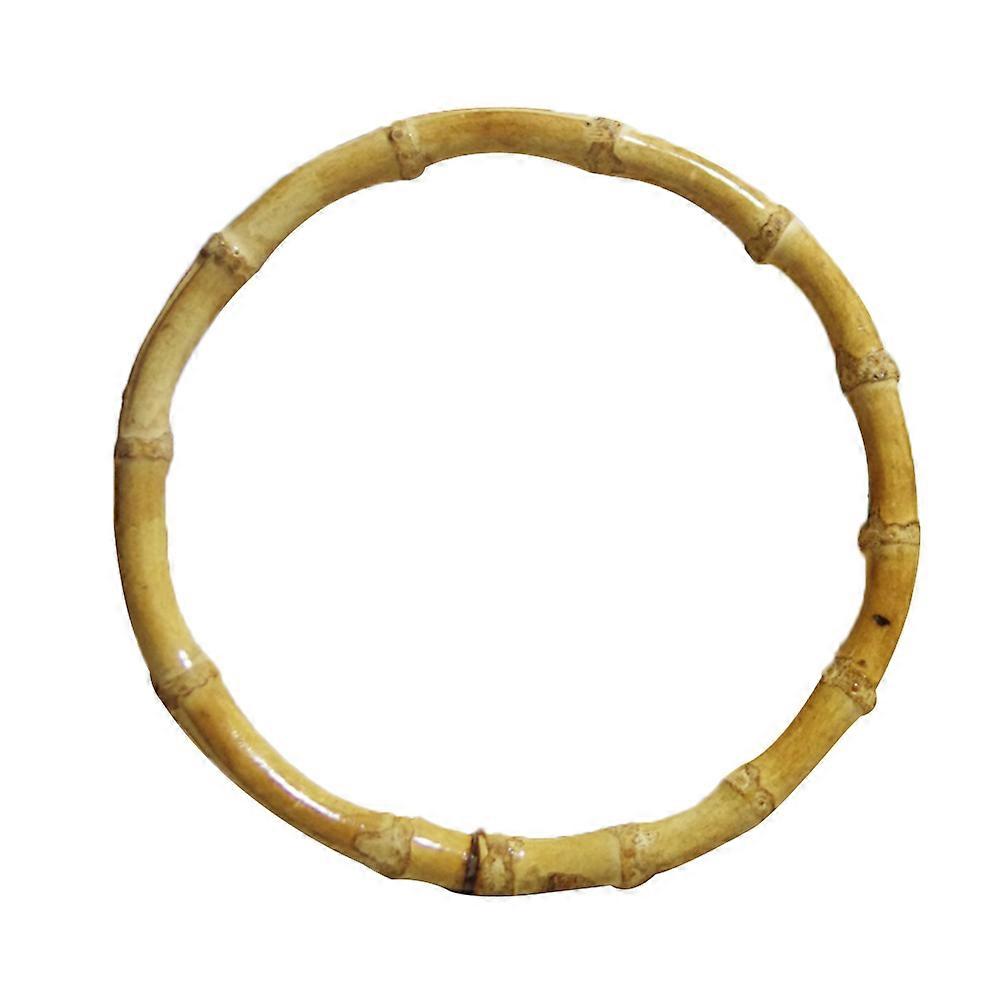 Bamboo Style Handbag Handles for DIY Handmade Accessories Round Ring Beige 15cm Inside Diameter