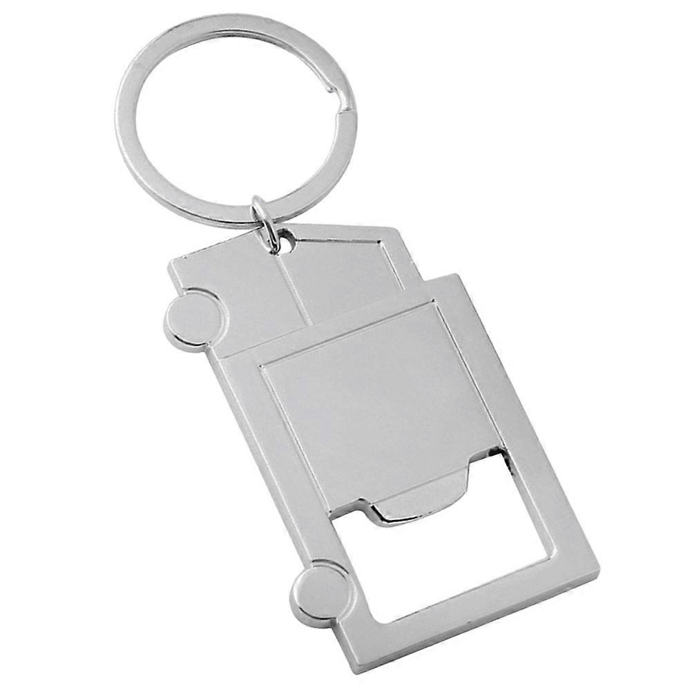 Silver Alloy Key Chain Bottle Opener for Men with Design and Durable Craftsmanship 3.5 inches