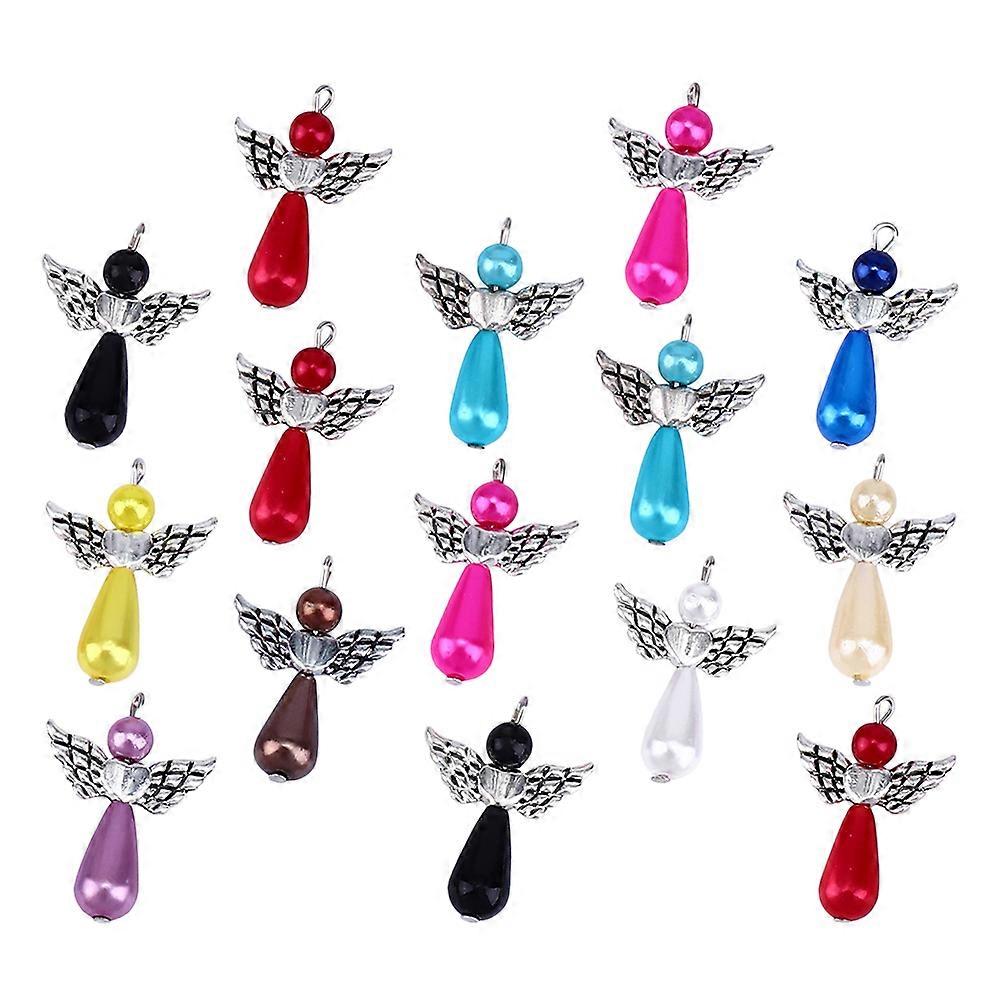 سحر لصنع المجوهرات 15 قطعة مواد DIY على شكل جناح لعشاق الحرف اليدوية تصميم أنيق وعصري تأثير زخرفي متنوع اللون