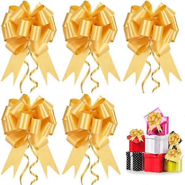 Gift Ribbon, 30-Pack Pull String for Gift Wrapping, Golden Gift Bow Ribbon Loops for Christmas Trees