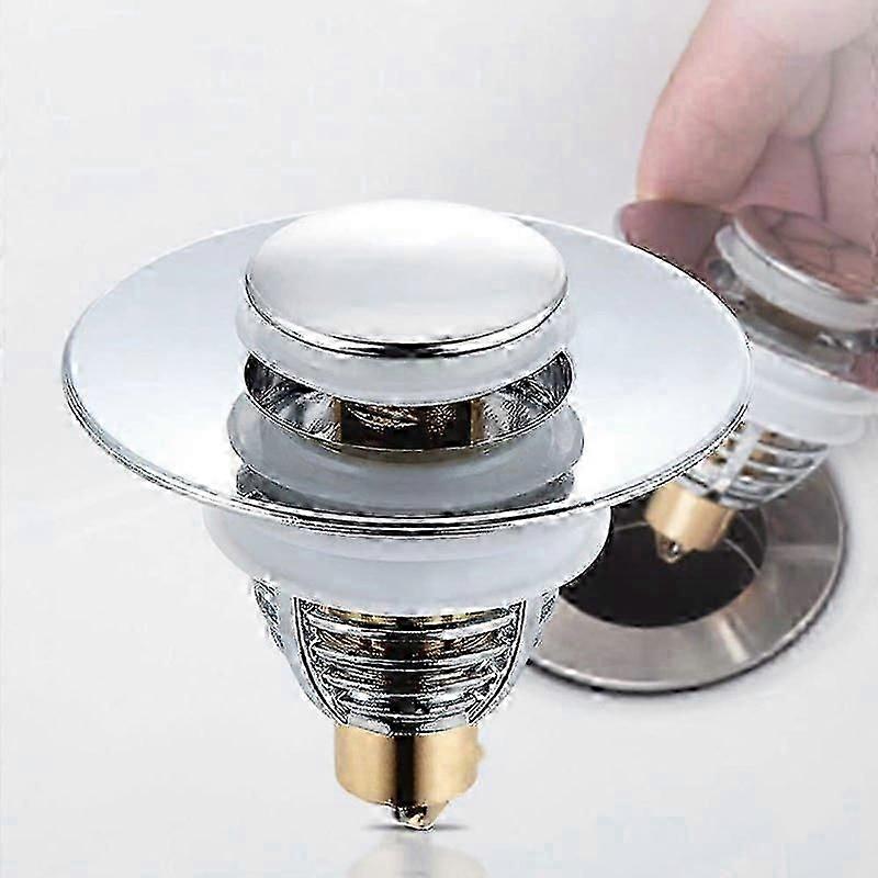 Universal Bathroom Sink Stopper For 1.06"-1.80" Basin Drain Holes, Basin Pop-Up Drain Filter, Drain Filter Plug Without Overflow With Hair Catcher