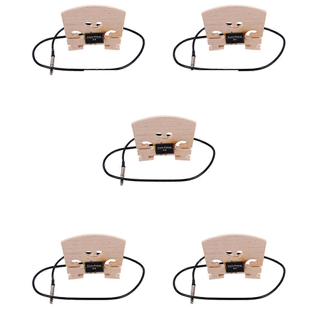 5Pcs Violin Bridge with Internally Mounted Piezo Pickup for 4/4 Full Size Electric Violin Parts Repl