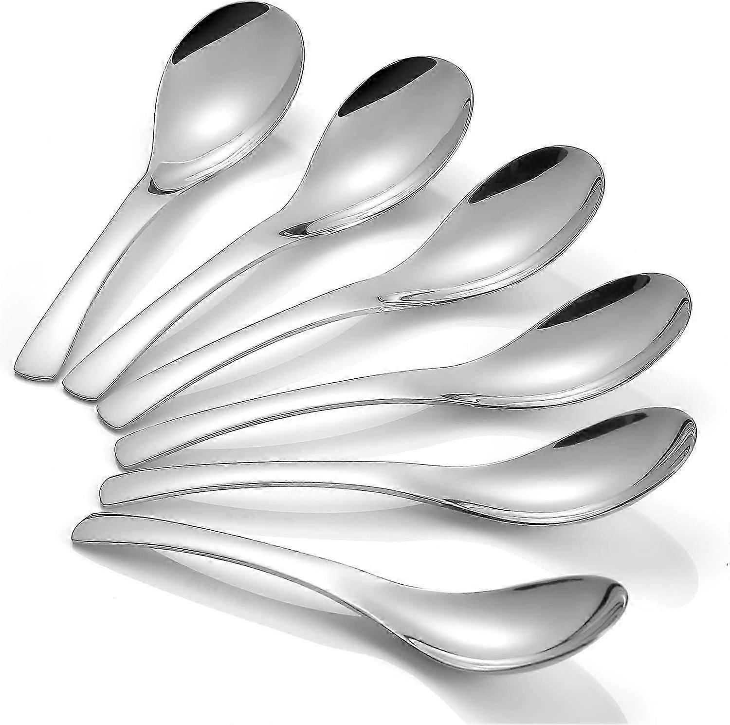 Soup Spoons, 6 Pieces Cereal Spoon, 6.7 Inch Table Spoons Silverware Thickened