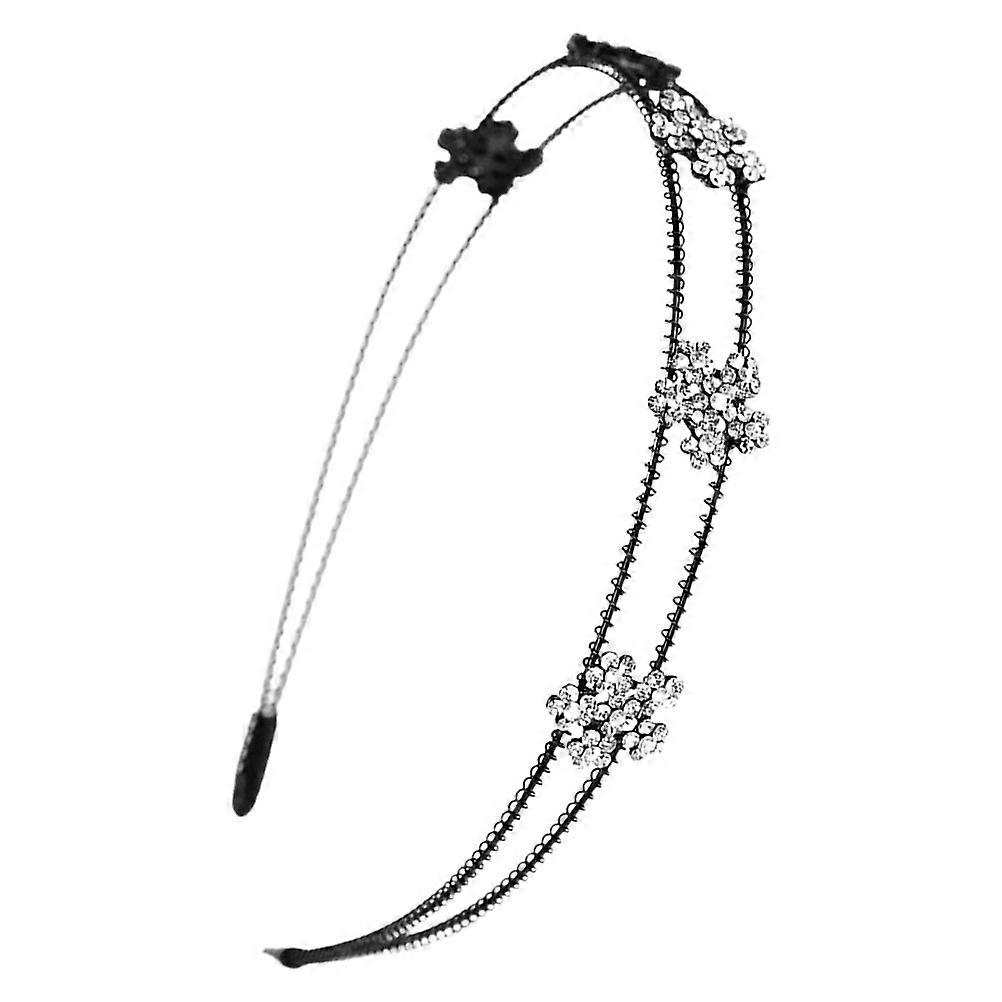 Double-layer Headband with Rhinestone Inlay, Elegant and Practical Accessory