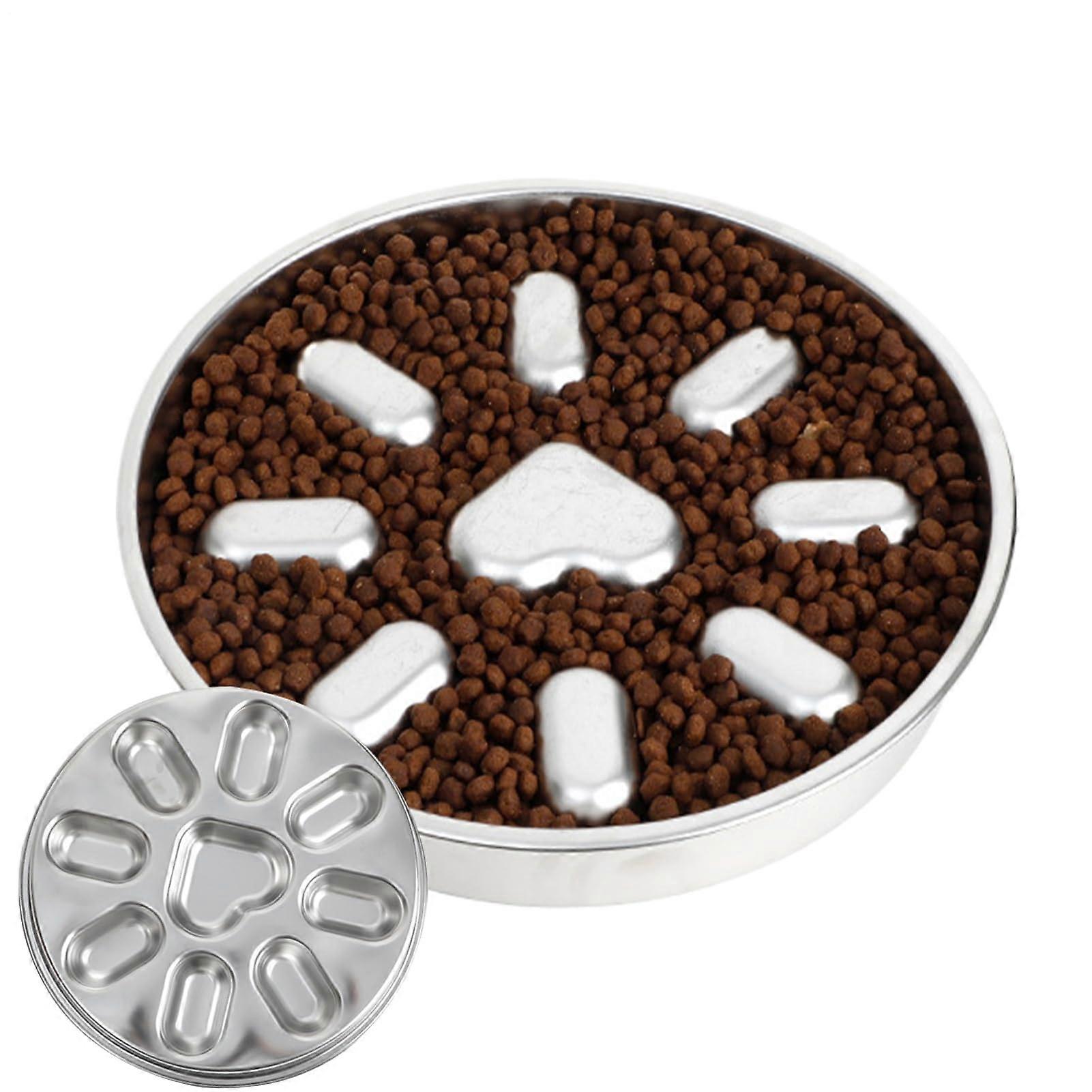 Slow Feeder Dog Bowl, Interactive Stainless Steel Puzzle Feeder for Small to Medium Dogs, Reduces Boredom and Improves Digestion