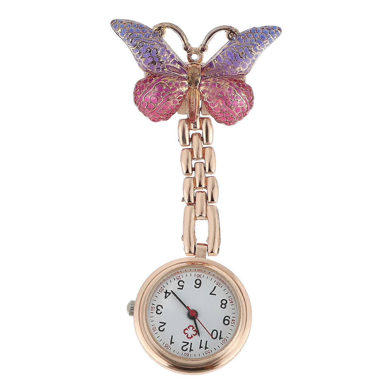 Colorful Nurse Clip-On Watch For Medical Use With Pendant Design Color 1Pcs