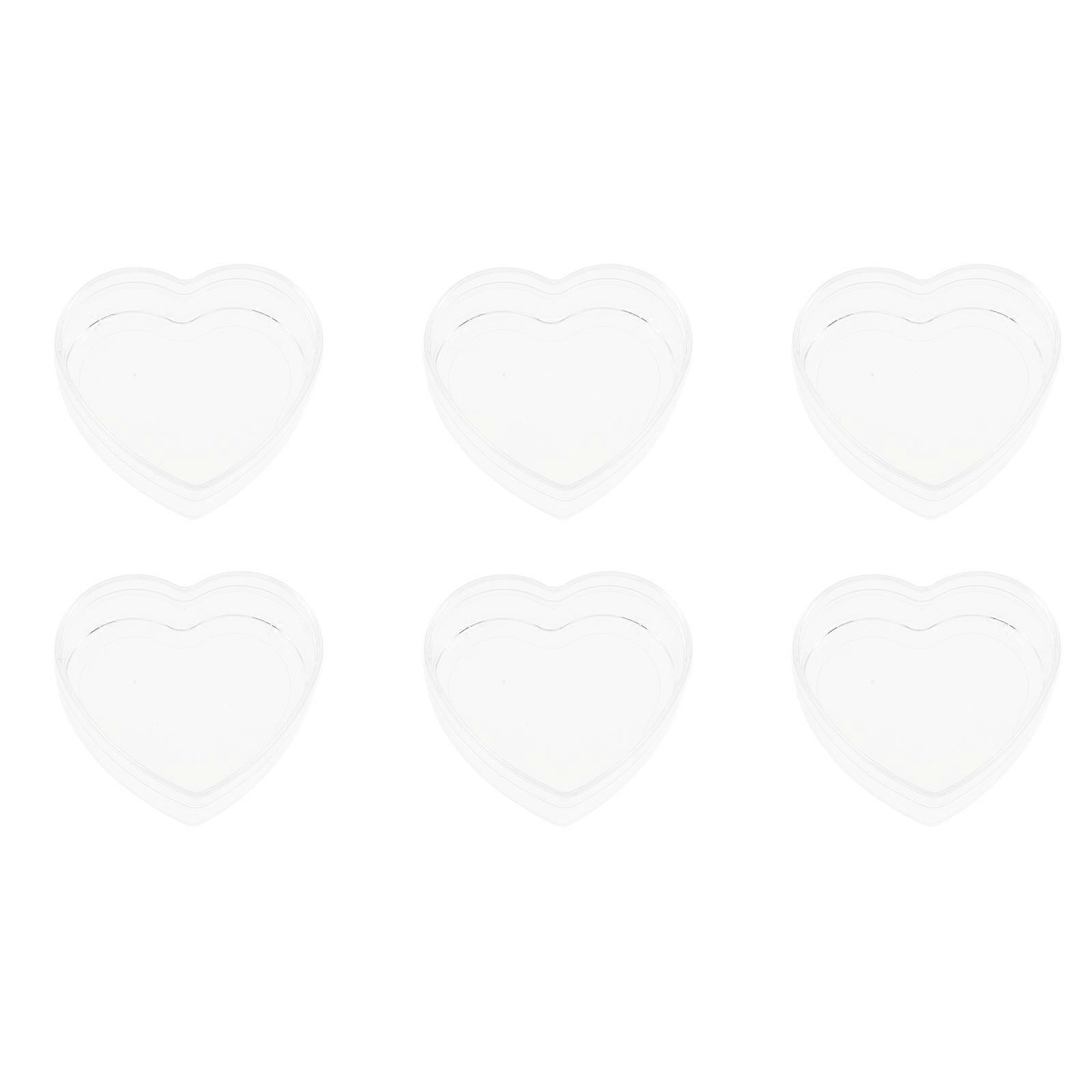 Transparent Heart-Shaped Box 6Pcs Ideal For Valentine's Day Storage With 8.5X7.4X4CM Dimensions Practical Plastic