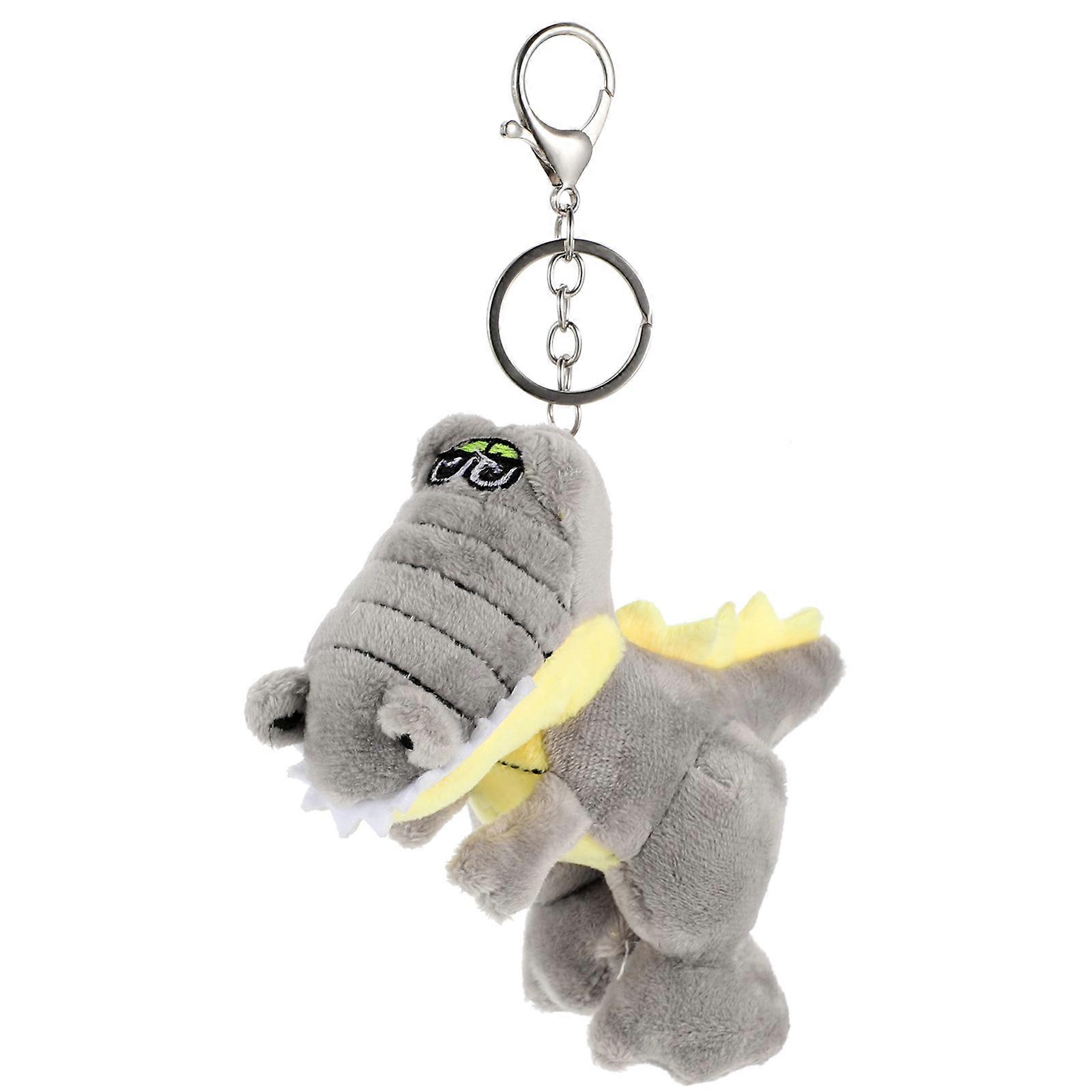 Plush Keychain 2Pcs Grey Decor Cute Keychain for Backpacks