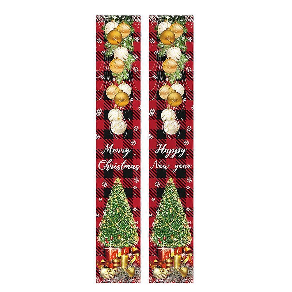 ホリデードアバナー1ペアクリスマスポーチサインビジネスオーナー180X30CMの各種装飾吊り下げ装飾