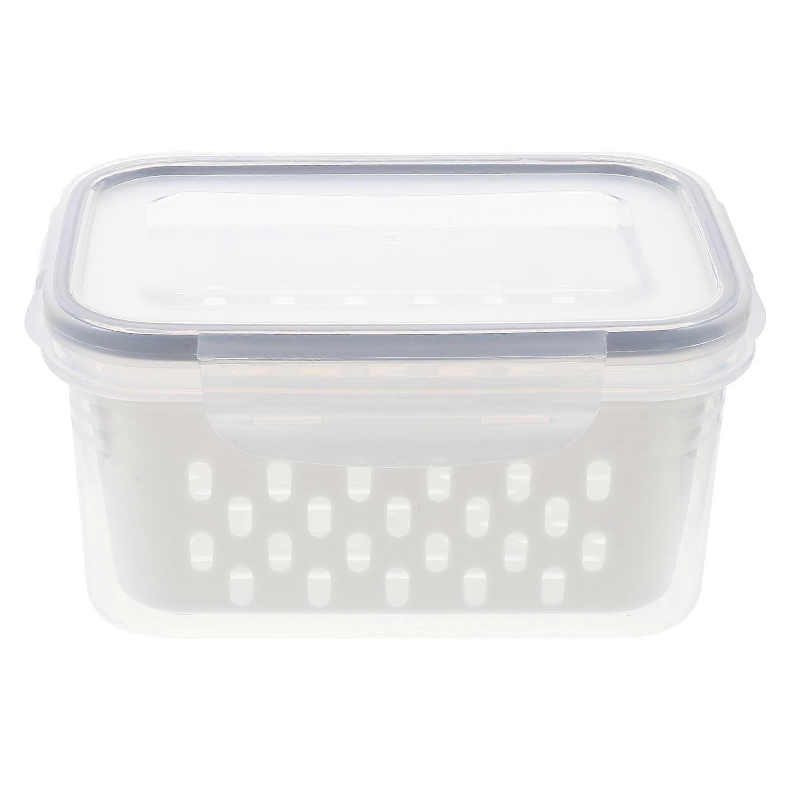 Draining Basket With Lid Washable Drain Basket For Kitchen Use 16X11CM Transparent Plastic Space-saving 1 Set