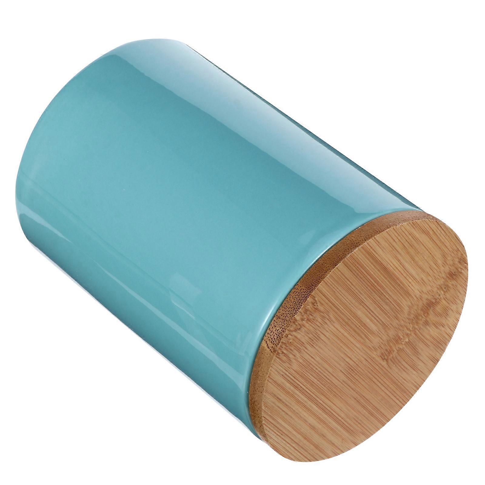 Blue Ceramic Sealing Can for Home Use 900ml Storage Container Keeps Food Fresh Longer