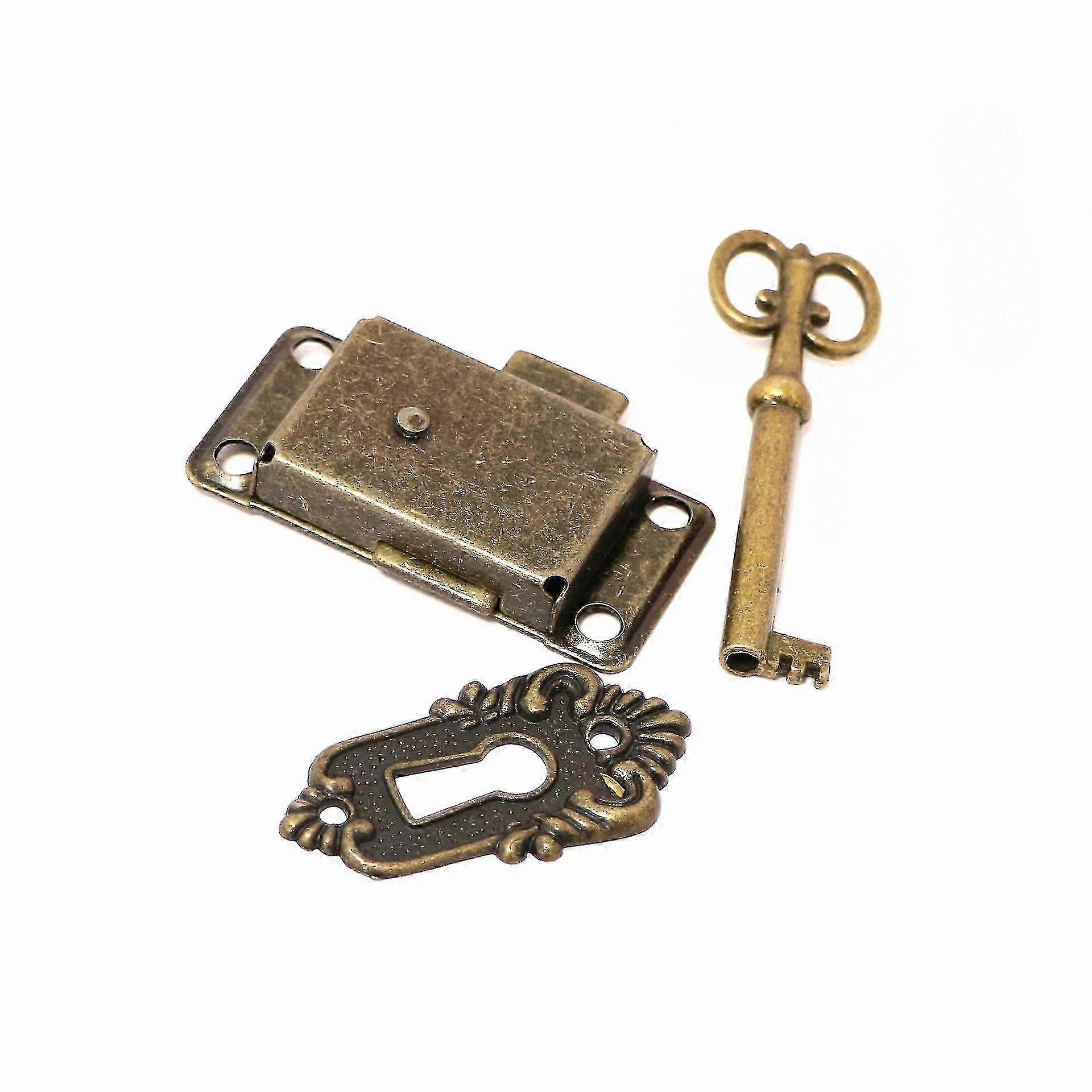 Antique Cabinet Door Locks with Keys, 2 Sets for Furniture, Mailboxes, Lockers, Toolboxes