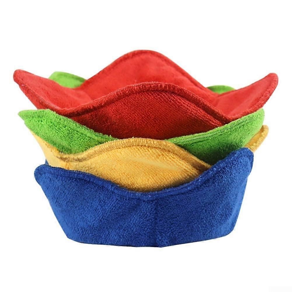 4 microwave bowl holders, durable polyester bowl sleeves for serving food, protecting hands, table tops, and countertops