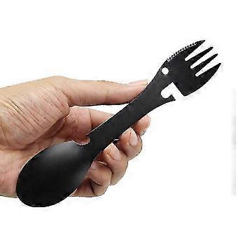 Stainless Steel Fork Spoon Can Opener, 18x3.5cm Multitool for Camping, Hiking, Travel, Outdoor Gear