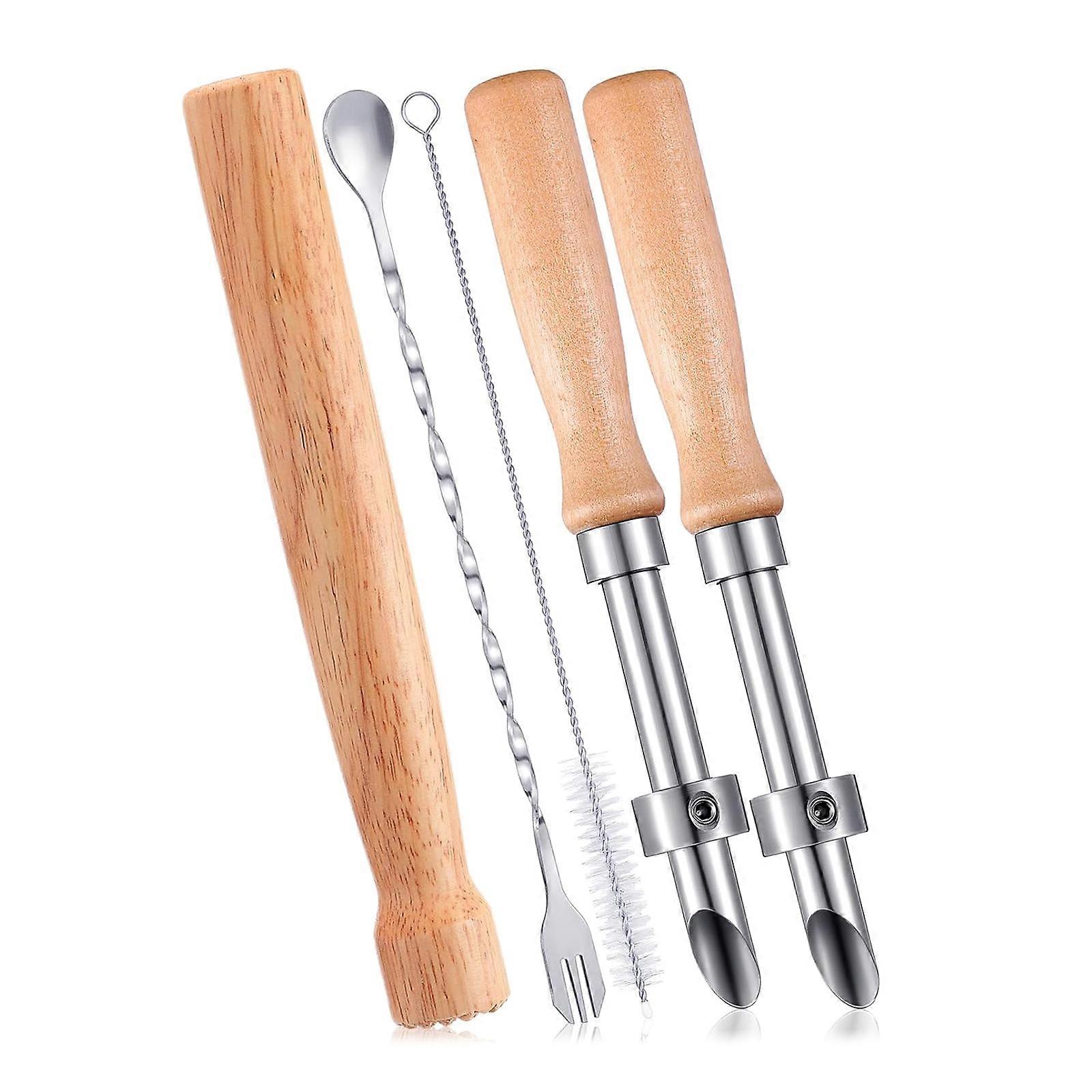 Practical Drink Punch Tool With Wood Handle And Ice Crushing Stirrer Drink Preparation Tool For Handmade Beverages Multicolor