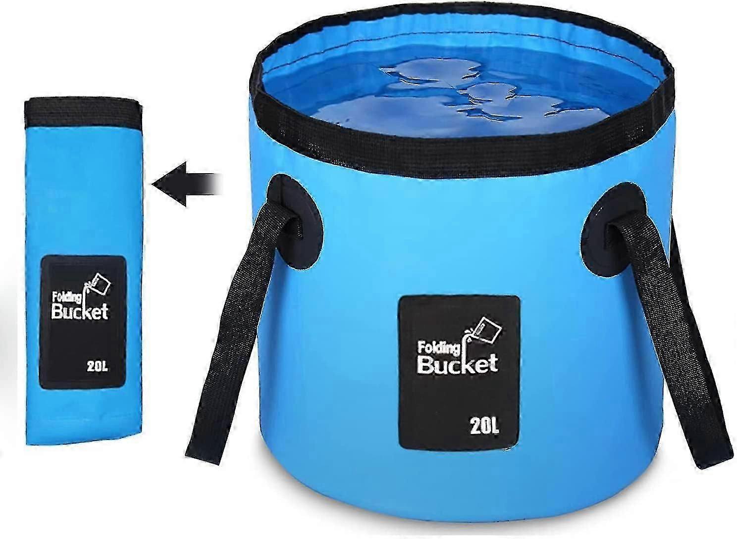 Folding Bucket, 5 Gallon Portable Wash Basin-Water Container Fishing Bucket for Travel Camping Hiking Fishing Gardening