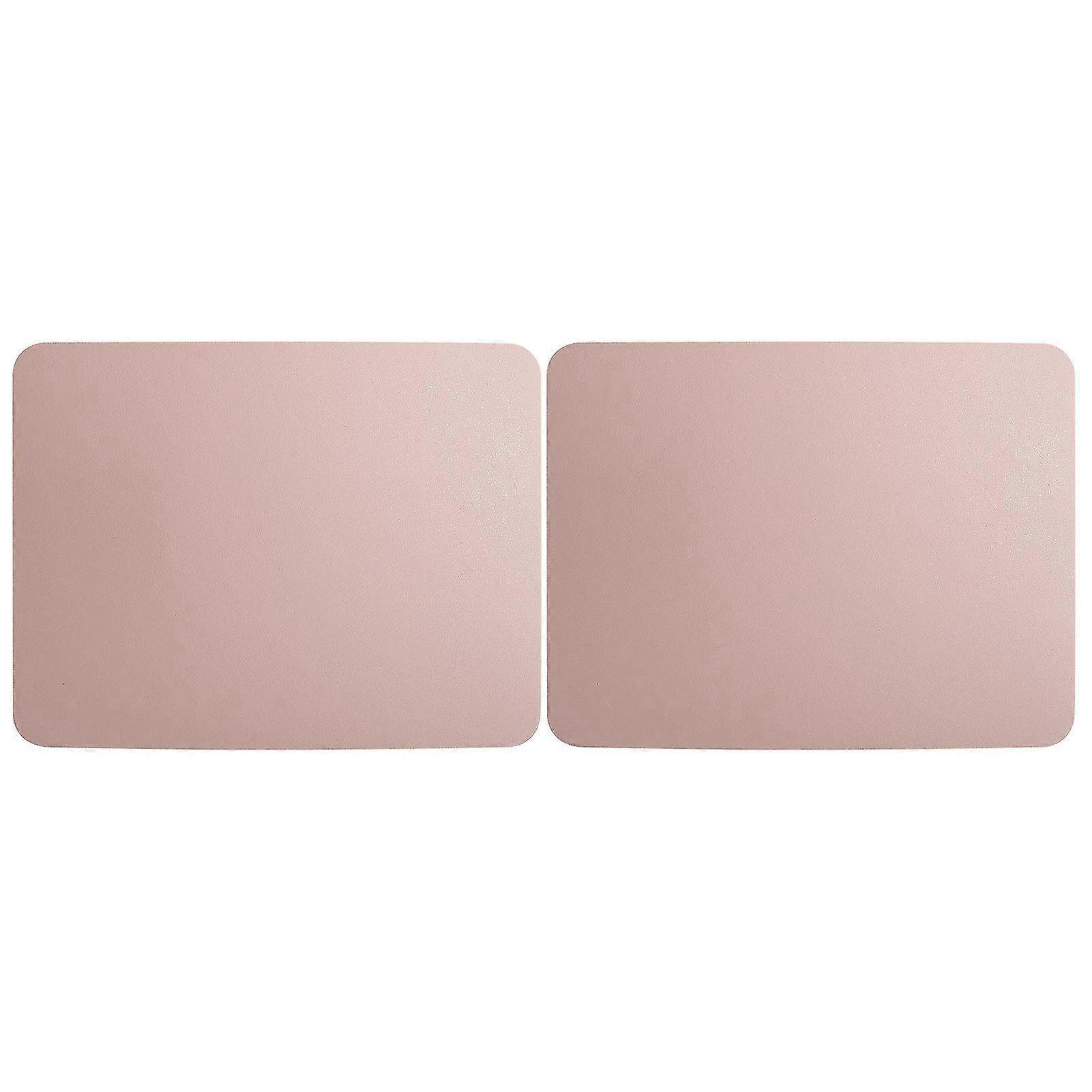 2-Piece Waterproof PVC Leather Mouse Pad Set - Reversible Desk Mat for Office & Home, Mice Protector 27x21cm (Pink & Silver)