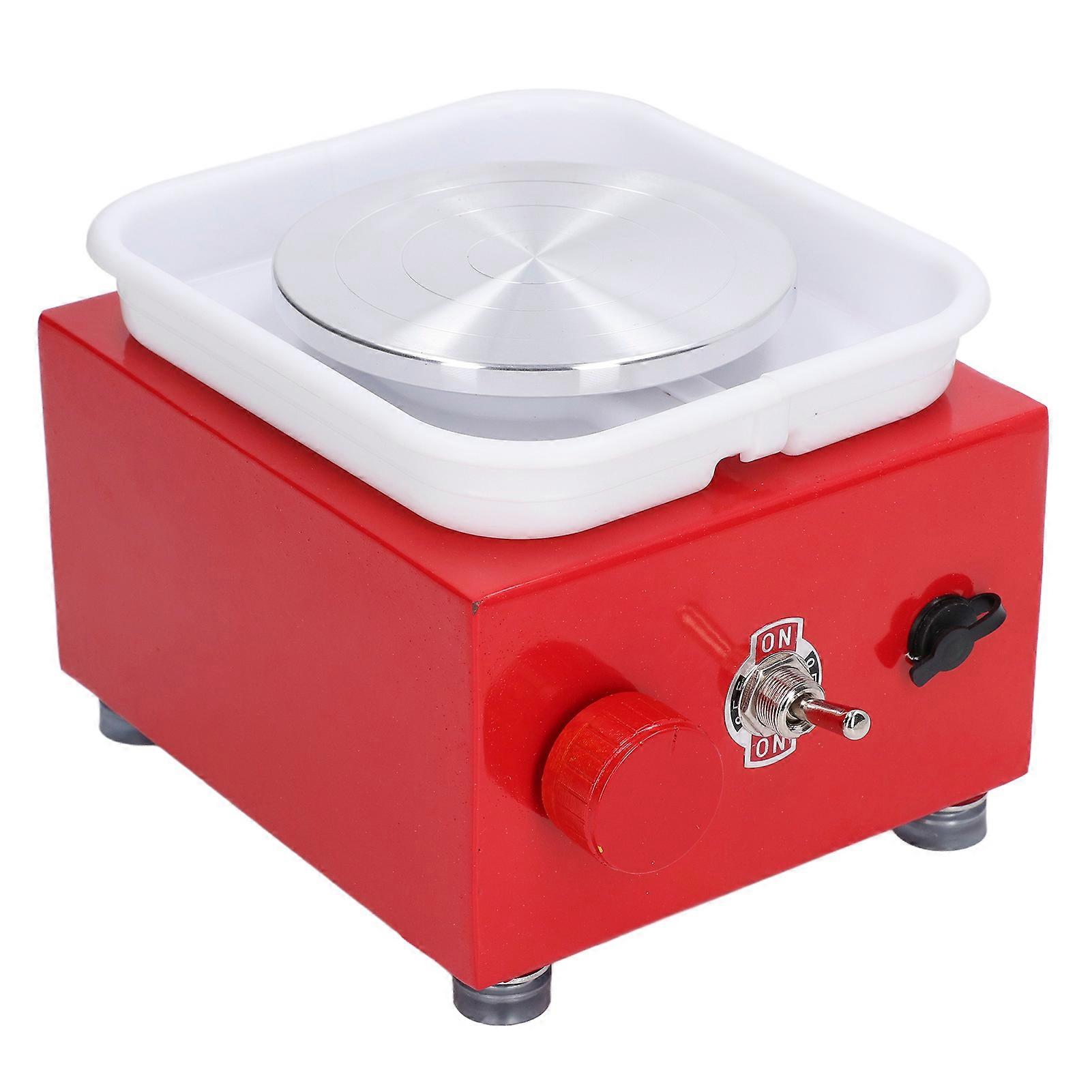 Kids Pottery Wheel Adjustable Speed Stable Rotation Low Noise Safe Compact Space Saving Easy Operate Mini Pottery WheelUS Plug 