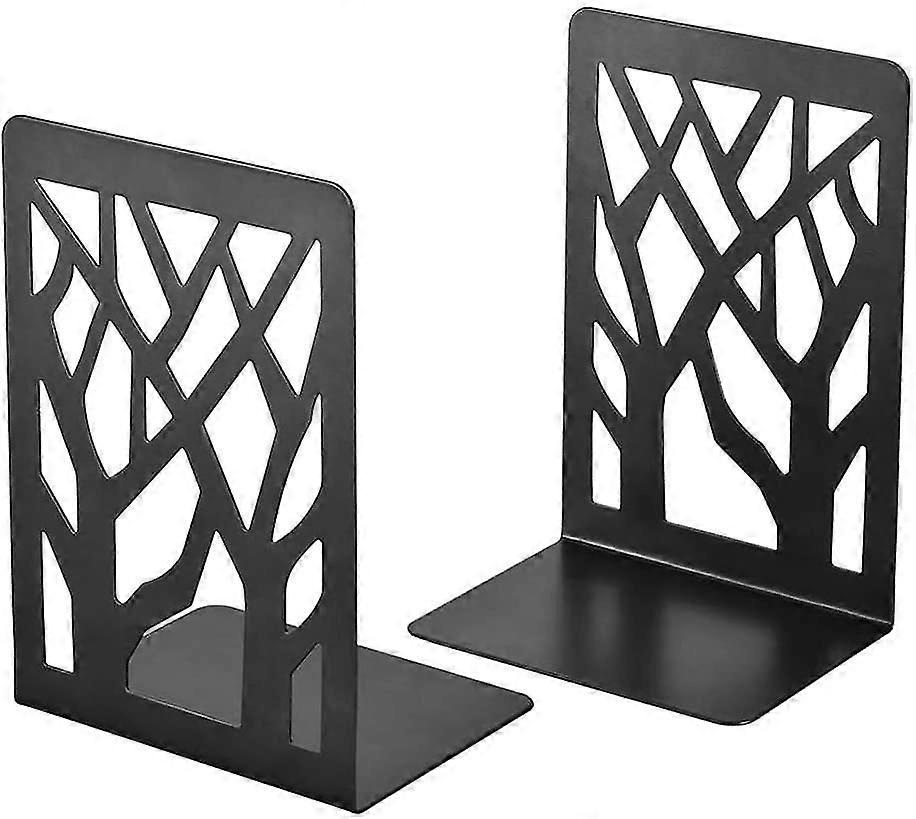Heavy Duty Bookends - Shelf Stabilizers (Black, 2pcs)