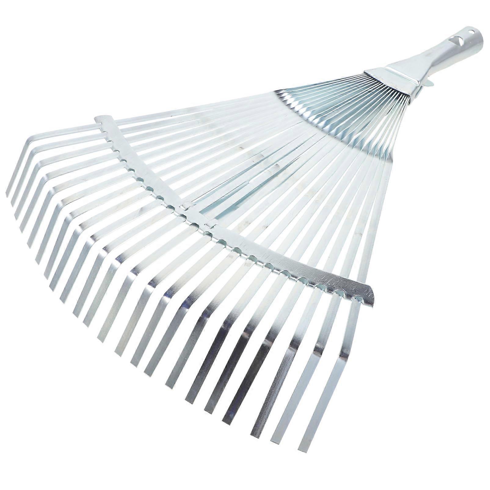 Adjustable Garden Rake with Metal Head, Expandable Leaf Rake for Effective Yard Cleanup, Lightweight and Portable