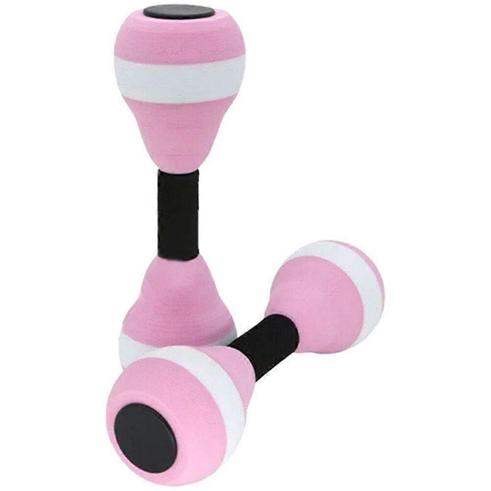 2pcs Aquatic Exercise Dumbbells Water Foam Dumbbells Aerobics Exercise Dumbbell Swimming Training Fitness Equipment for Weight Loss Pink Ref: 2216