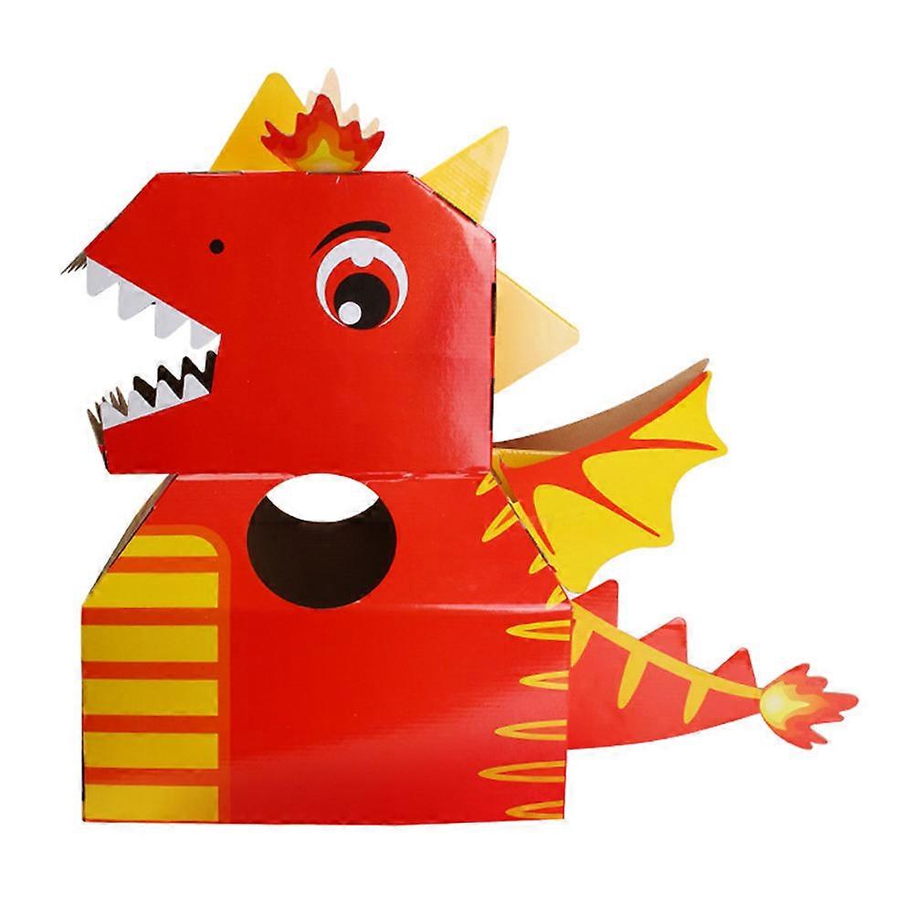 Toddler Dinosaur Toy Educational Toy Dinosaur Head Shape Paper Material Red for Children's Day 1Pack