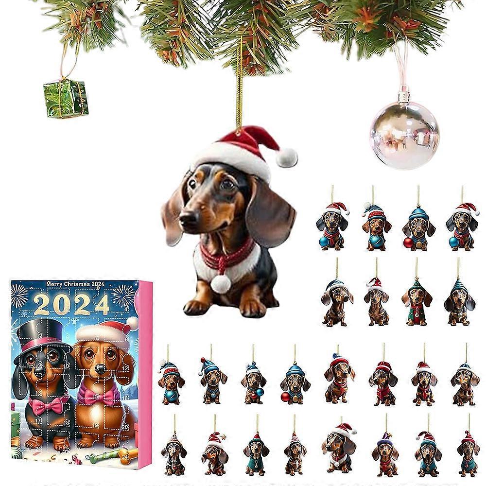 Christmas 24 Days Calendar Blind Box Collectible Christmas Funny Dog Set